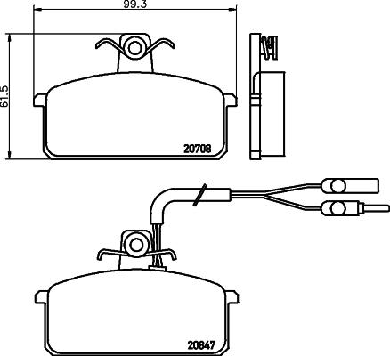 HELLA 8DB 355 005-981 - Brake Pad Set, disc brake autospares.lv