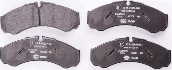 HELLA 8DB 355 005-411 - Brake Pad Set, disc brake autospares.lv