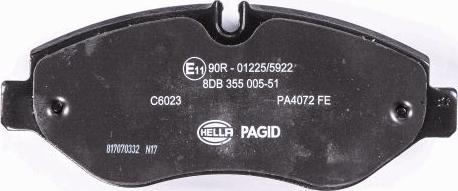 HELLA 8DB 355 005-511 - Brake Pad Set, disc brake autospares.lv