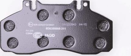 HELLA 8DB 355 005-311 - Brake Pad Set, disc brake autospares.lv