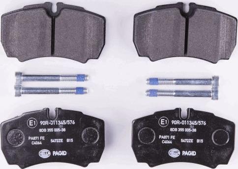 HELLA 8DB 355 005-381 - Brake Pad Set, disc brake autospares.lv