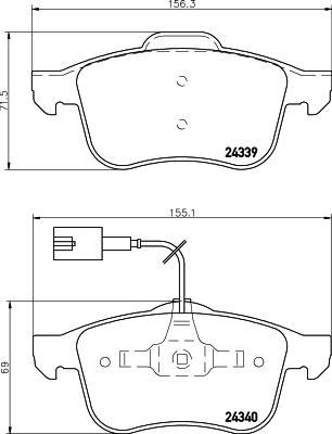 HELLA 8DB 355 006-901 - Brake Pad Set, disc brake autospares.lv