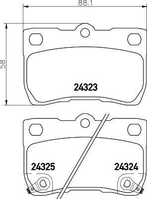 HELLA 8DB 355 006-971 - Brake Pad Set, disc brake autospares.lv