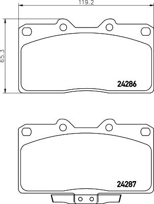 HELLA 8DB 355 006-641 - Brake Pad Set, disc brake autospares.lv