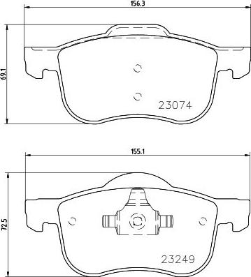 HELLA 8DB 355 006-851 - Brake Pad Set, disc brake autospares.lv