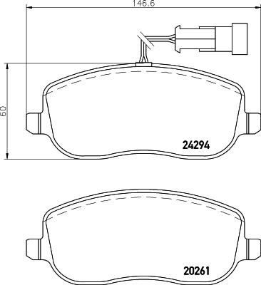 HELLA 8DB 355 006-761 - Brake Pad Set, disc brake autospares.lv