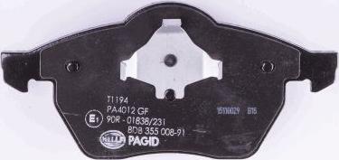 HELLA 8DB 355 008-911 - Brake Pad Set, disc brake autospares.lv