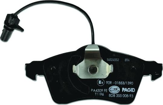 HELLA 8DB 355 008-931 - Brake Pad Set, disc brake autospares.lv