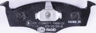 HELLA 8DB 355 008-481 - Brake Pad Set, disc brake autospares.lv