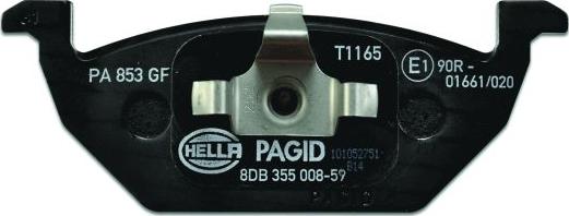 HELLA 8DB 355 008-591 - Brake Pad Set, disc brake autospares.lv