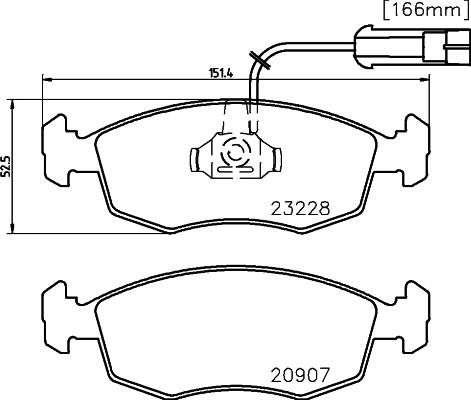 HELLA 8DB 355 008-521 - Brake Pad Set, disc brake autospares.lv