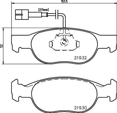 HELLA 8DB 355 008-061 - Brake Pad Set, disc brake autospares.lv