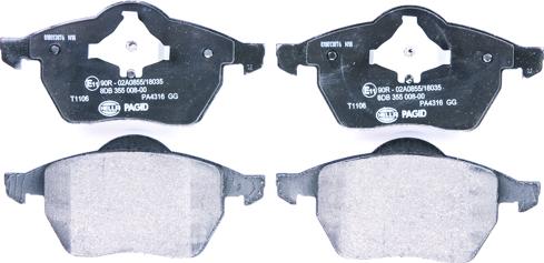 HELLA 8DB 355 008-001 - Brake Pad Set, disc brake autospares.lv