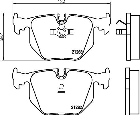 HELLA 8DB 355 008-121 - Brake Pad Set, disc brake autospares.lv