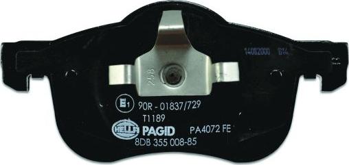 HELLA 8DB 355 008-851 - Brake Pad Set, disc brake autospares.lv