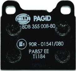 HELLA 8DB 355 008-801 - Brake Pad Set, disc brake autospares.lv