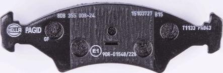 HELLA 8DB 355 008-241 - Brake Pad Set, disc brake autospares.lv