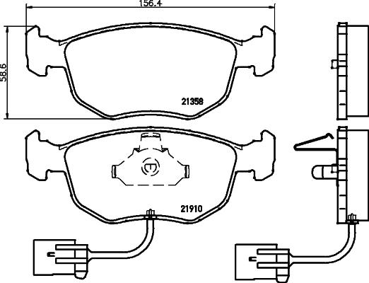 HELLA 8DB 355 007-991 - Brake Pad Set, disc brake autospares.lv