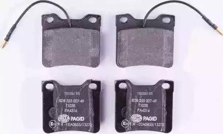 HELLA 8DB 355 007-491 - Brake Pad Set, disc brake autospares.lv