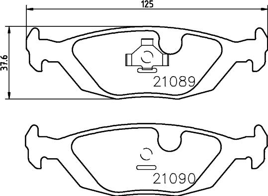 HELLA 8DB 355 007-521 - Brake Pad Set, disc brake autospares.lv