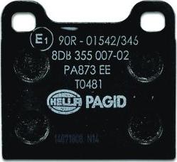 HELLA 8DB 355 007-021 - Brake Pad Set, disc brake autospares.lv