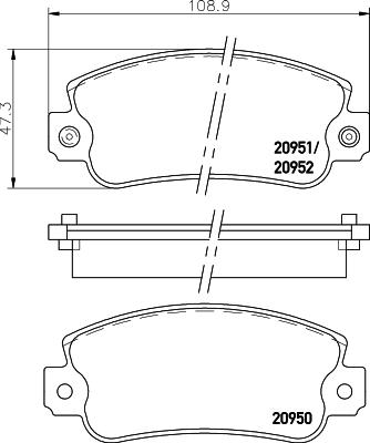 HELLA 8DB 355 007-121 - Brake Pad Set, disc brake autospares.lv
