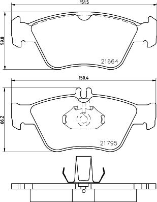 HELLA 8DB 355 007-831 - Brake Pad Set, disc brake autospares.lv