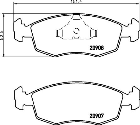 HELLA 8DB 355 007-331 - Brake Pad Set, disc brake autospares.lv