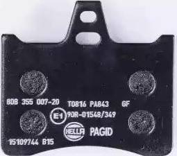 HELLA 8DB 355 007-201 - Brake Pad Set, disc brake autospares.lv