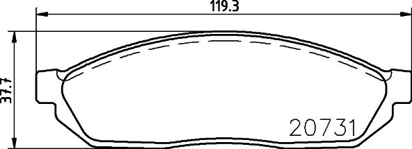 HELLA 8DB 355 007-281 - Brake Pad Set, disc brake autospares.lv