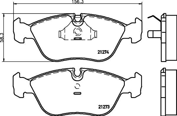 HELLA 8DB 355 007-721 - Brake Pad Set, disc brake autospares.lv