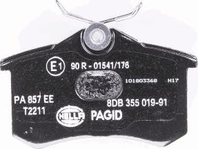 HELLA 8DB 355 019-911 - Brake Pad Set, disc brake autospares.lv