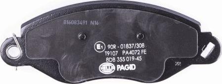 HELLA 8DB 355 019-451 - Brake Pad Set, disc brake autospares.lv