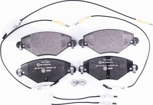 HELLA 8DB 355 019-411 - Brake Pad Set, disc brake autospares.lv