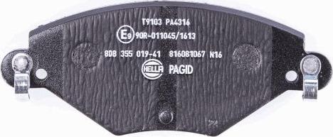 HELLA 8DB 355 019-411 - Brake Pad Set, disc brake autospares.lv