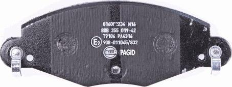 HELLA 8DB 355 019-421 - Brake Pad Set, disc brake autospares.lv