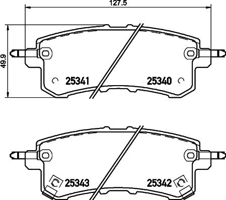 HELLA 8DB 355 019-541 - Brake Pad Set, disc brake autospares.lv