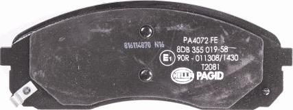 HELLA 8DB 355 019-581 - Brake Pad Set, disc brake autospares.lv