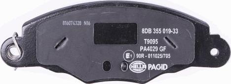 HELLA 8DB 355 019-331 - Brake Pad Set, disc brake autospares.lv