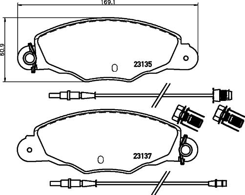 HELLA 8DB 355 019-331 - Brake Pad Set, disc brake autospares.lv