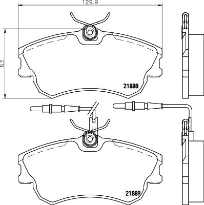 HELLA 8DB 355 019-261 - Brake Pad Set, disc brake autospares.lv