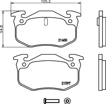 HELLA 8DB 355 019-221 - Brake Pad Set, disc brake autospares.lv