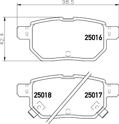 HELLA 8DB 355 014-991 - Brake Pad Set, disc brake autospares.lv