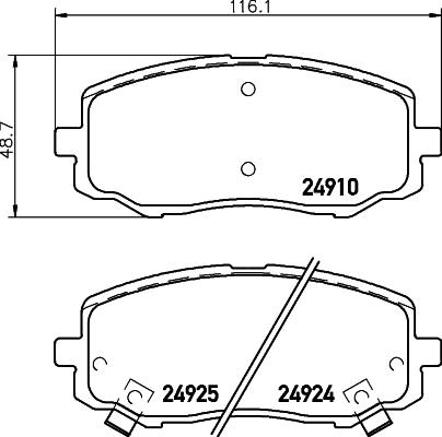 HELLA 8DB 355 014-901 - Brake Pad Set, disc brake autospares.lv