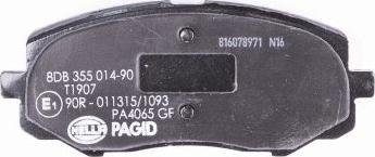 HELLA 8DB 355 014-901 - Brake Pad Set, disc brake autospares.lv