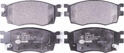 HELLA 8DB 355 014-921 - Brake Pad Set, disc brake autospares.lv