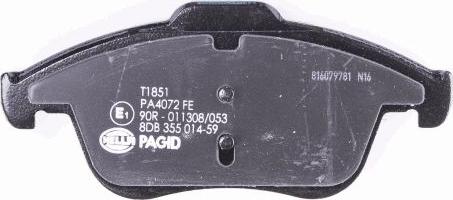 HELLA 8DB 355 014-591 - Brake Pad Set, disc brake autospares.lv