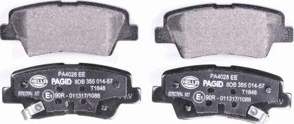 HELLA 8DB 355 014-571 - Brake Pad Set, disc brake autospares.lv