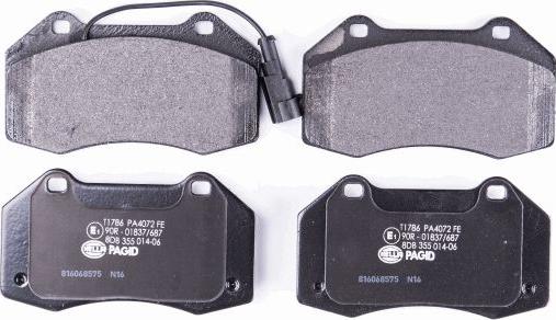 HELLA 8DB 355 014-061 - Brake Pad Set, disc brake autospares.lv