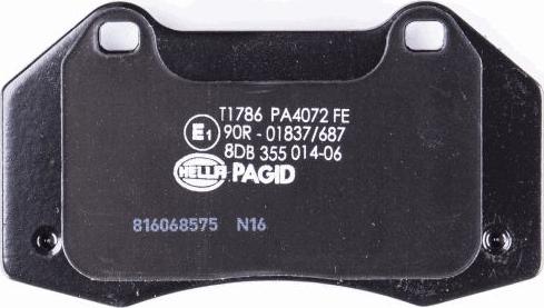 HELLA 8DB 355 014-061 - Brake Pad Set, disc brake autospares.lv